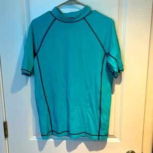 EUC Lands End Kids Blue Short Sleeve rash guard - XL